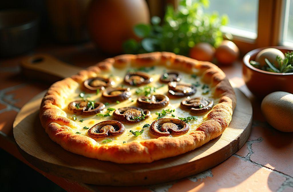 Pinsa champignons : recette facile et savoureuse de la spécialité romaine croustillante