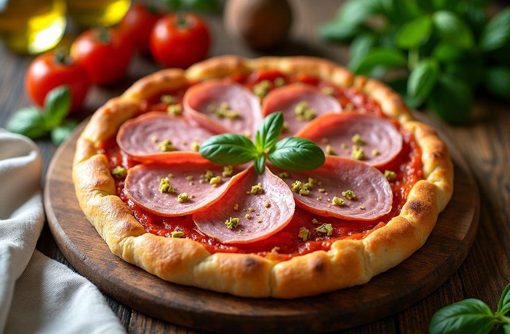 Pinsa mortadelle pistache : recette italienne facile et savoureuse à faire maison